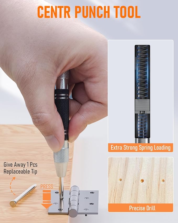 Nicpro 18 Pack Carpenter Pencils Mechanical, Construction Pencils with 60 Refill, Automatic Center Punch and Carbide Scribe Tool, 2.0mm Mechanical Pencil for Woodworking, Best Carpenters Marking Tool