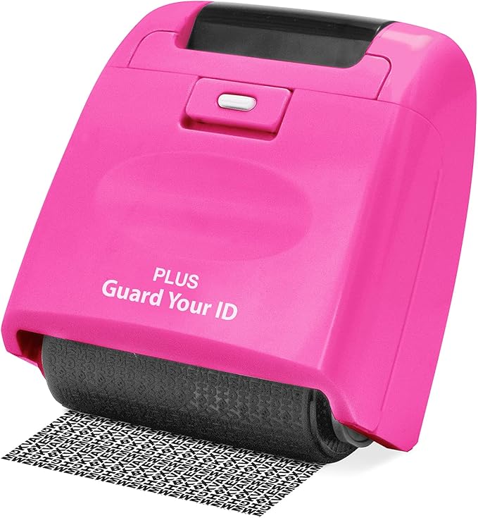 Plus Guard Your ID Wide Roller Stamp, Pink