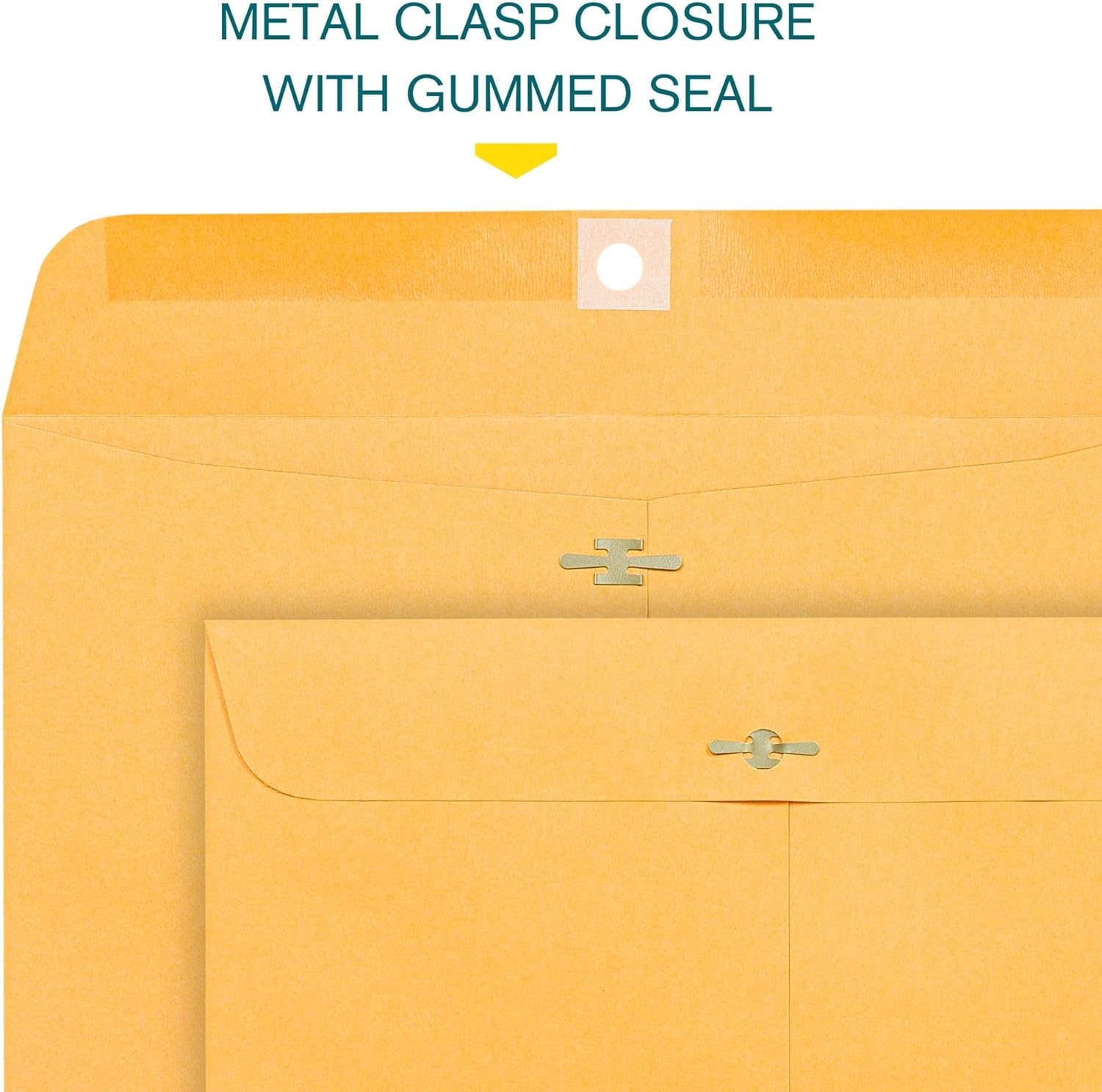 EnDoc 10 x 15 Clasp Envelopes - 100 Pack Brown Kraft Catalog Mailing Gummed Seal Envelope - 28lb Heavyweight 10x15 Inches Manila Envelopes for Home, Office, Business, Legal or School