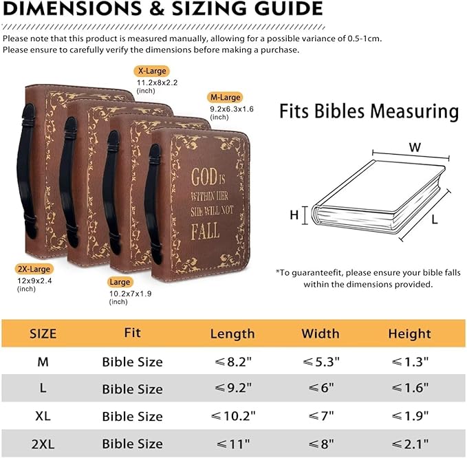 Lotusorchid Bible Case with Verse for Women Girls, Zippered PU Bible Book Cover with Handle Pocket Sunflower Pattern, Portable Durable Bible Cover Case Bible Cover Carrier Carrying Organizer Bag,L