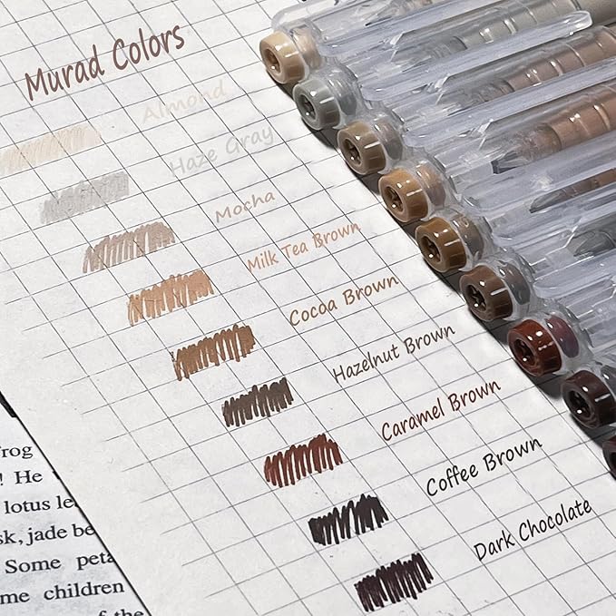 0.5mm Journal Colouring Pens, Assorted Rainbow Colors Pens Set of 9 for Adults Journal Coloring Calligraphy,Made for Everyday Writing, Journals,Drawing,Coloring Books (Murad Colors)