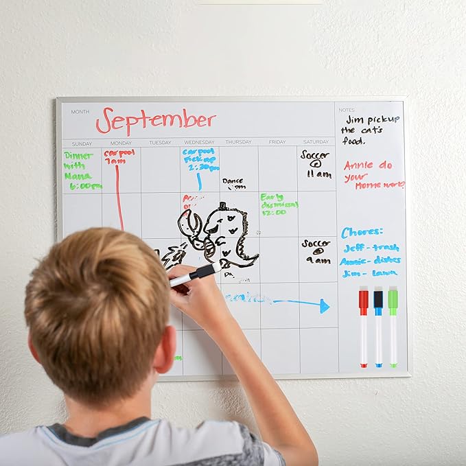 IHPUKIDI Magnetic Dry Erase Markers Fine Point Tip, 8 Colors White board Markers Dry Erase Marker with Eraser Cap, Low Odor Whiteboard Markers, Thin Dry Erase Markers for Kids Teachers, 16 Count