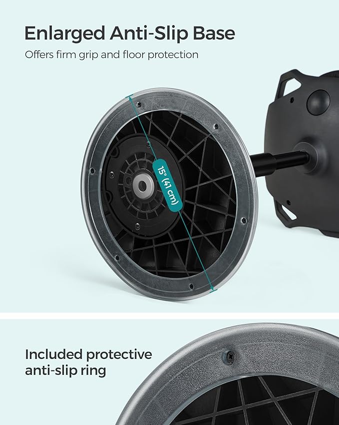 SONGMICS Standing Desk Chair, Adjustable Ergonomic Standing Stool, 23.6-33.3 Inches, Swivel Sitting Balance Chair, Anti-Slip Bottom Pad, Classic Black UOSC02BK