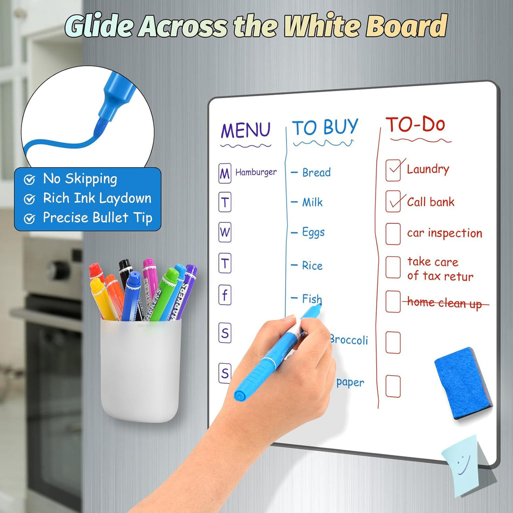 SUIN 9 Colors Dry Erase Markers - Low Odor, Non-Toxic, Slim Whiteboard Bullet Tip markers, Medium Fine Tip Whiteboard Pens for Kids, Office, Classroom & Home 36 Count