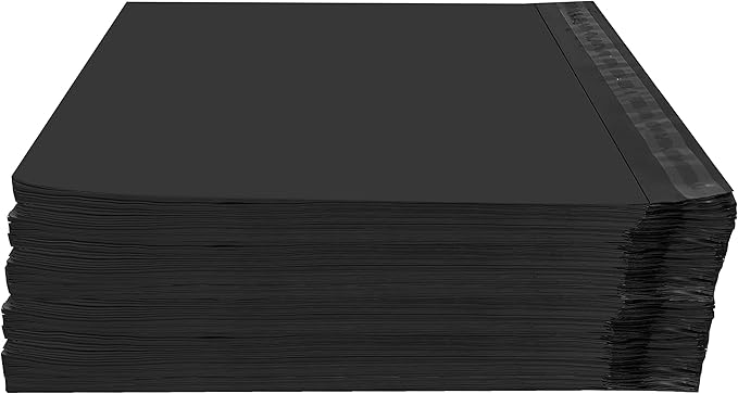 Colored Poly Mailers Pack of: Be creative with your packaging with Colored mailers (Black, 9" x 12" pack of 500)