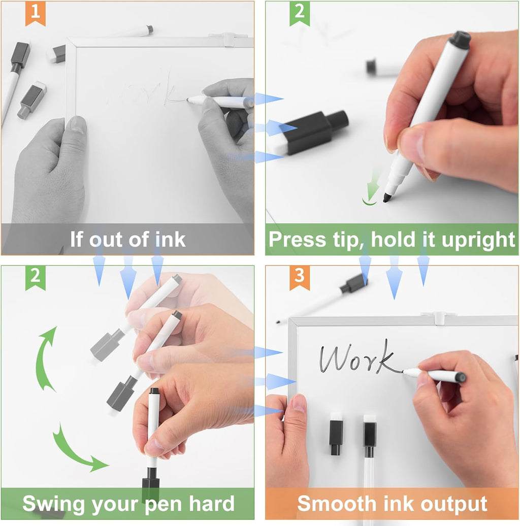 100 Pcs Black Magnetic Dry Erase Markers with Eraser Cap, White Board Mini Dry erase Markers Bulk, Fine Point Tip Student White Board Markers for Teachers Office School Supplies