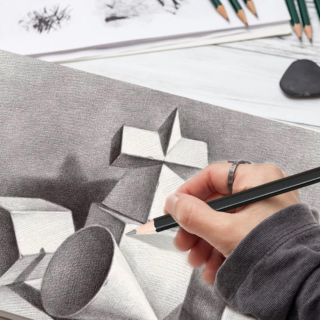 Lemical Professional Sketch pencils 12pcs/set (14B - 4H) Graphite Sketching Pencils Sketch Drawing Pencils Set for Art Drawing Shading Art Supplies