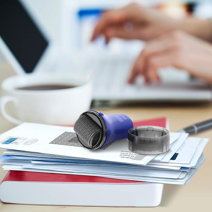 Guard Your ID ADVANCED WIDE Roller Identity Theft Prevention Security Stamp NAVY BLUE (70109)