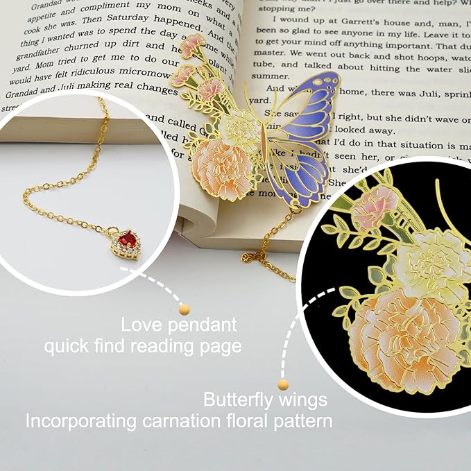 Butterfly Bookmarks for Women,Cute Funny Metal Bookmark,Unique Gifts Book Markers for Women Book Lovers,Teacher Appreciation Gifts,Valentine Mother's Day Christmas New Year Birthday Gift