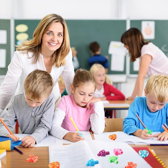 SANNIX 8 Pack Pencil Kids Grips for Kids Handwriting, Grip Posture Correction Training Pen Writing Aid Tool for Kids Preschools Children Adults Students Elementary Teaching Tools