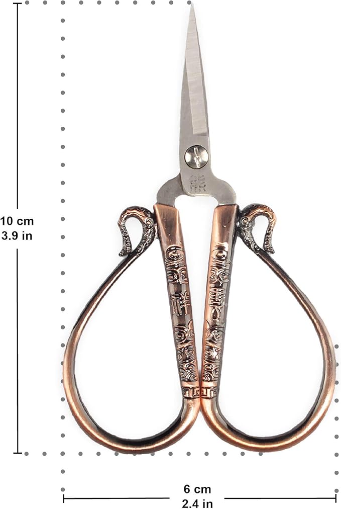 JubileeYarn Classic Chinese Small Embroidery Craft Scissors - Bronze - 1 Scissor