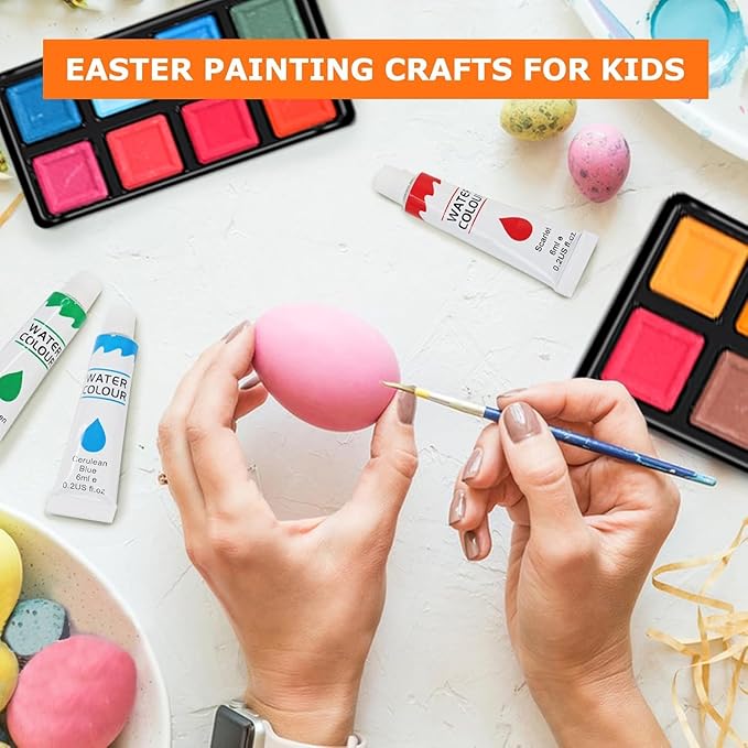 Soucolor Acrylic Paint Brushes Set, 40Pcs Round Pointed Tip Artist Paintbrushes for Acrylic Painting Oil Watercolor Canvas Boards Rock Body Face Nail Art, Halloween Pumpkin Ceramic Crafts Supplies