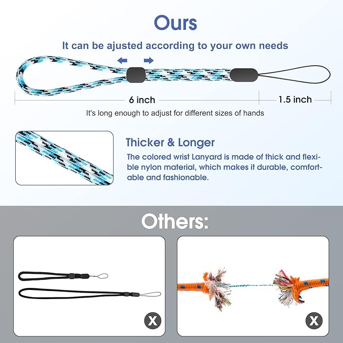 Hand Wrist Strap Lanyard, Adjustable Nylon Colorful for Mobile Phone, Camara, USB Flash Drive, ID Name Tag Badge
