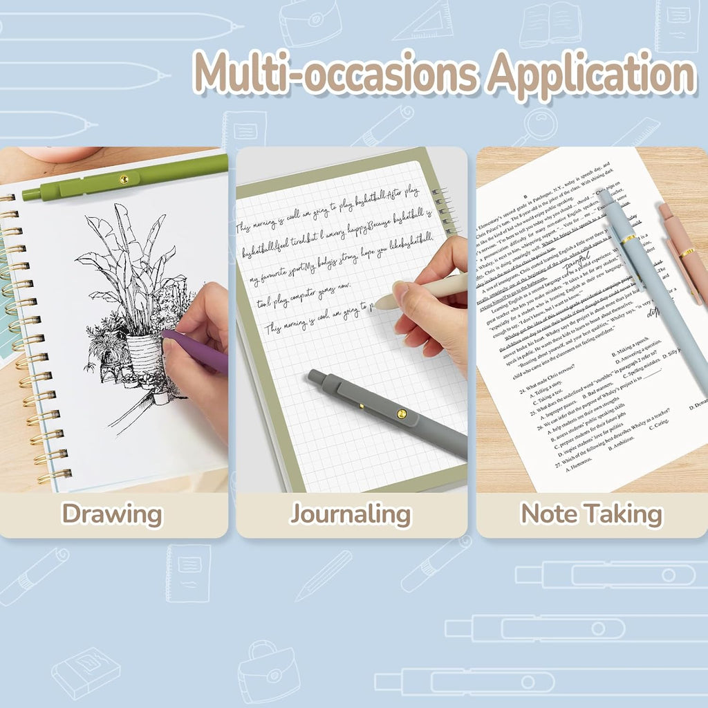 Gel Pens, 12 Pack Gold Retro and Gold Morandi 0.5mm Black Ink Pens Fine Point Smooth Writing Pens for School Office Supplies, Gifts for Women Girls