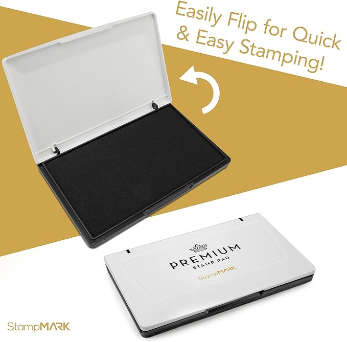 Premium Stamp Pad Large Size 3.5" x 6" - for Traditional Rubber Stamps - Felt Pad Gray Color