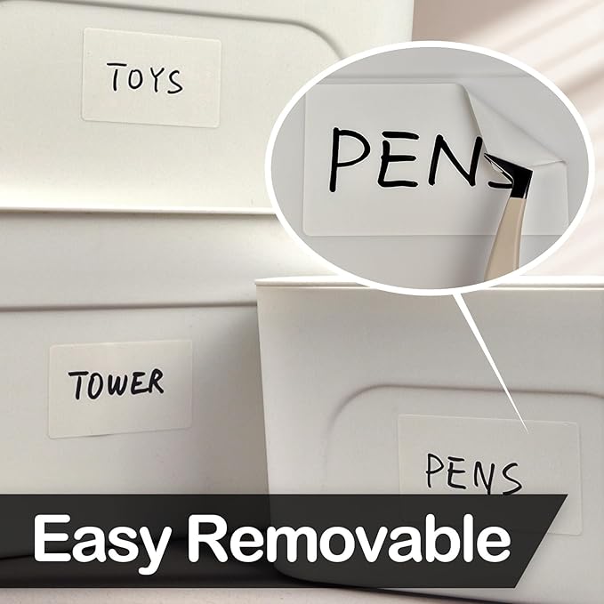 170Pcs White Removable Labels for Jars,for Storage Bins,for Food Containers with 2 Liquid Chalk Marker(White)