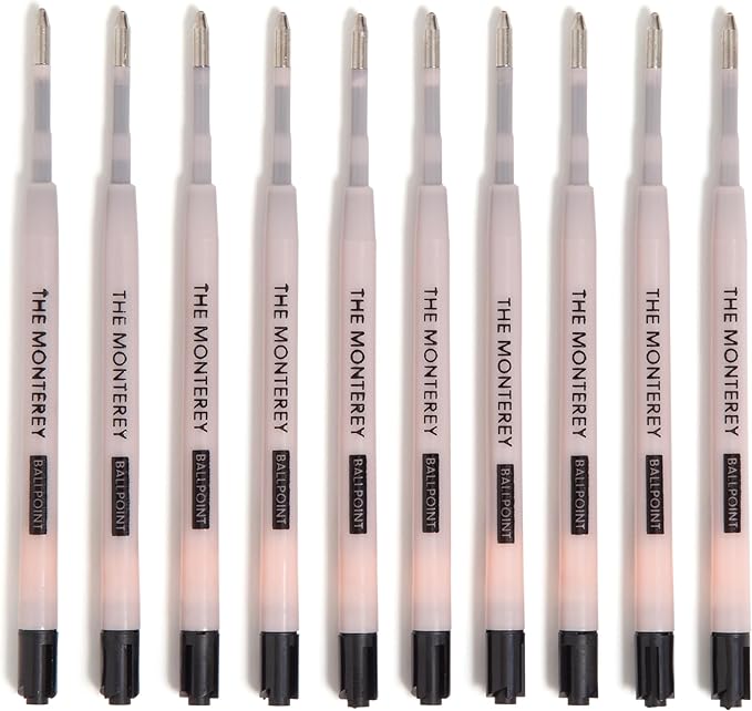 U Brands Monterey Ballpoint Ink Refill, Set of 10, Bold (1.0 mm) Point, Black Ink