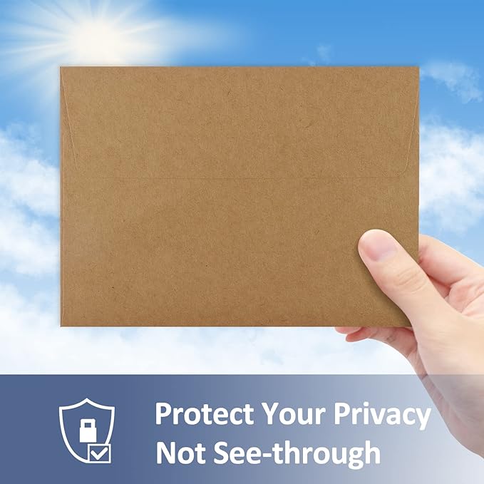 ValBox 5x7 Envelopes for Invitation 100 Qty A7 Envelopes Self Seal Brown, Kraft Paper Envelope for 5x7 Cards, Weddings, Baby Shower, Stationery, Office, 5.25 x 7.25 Inches