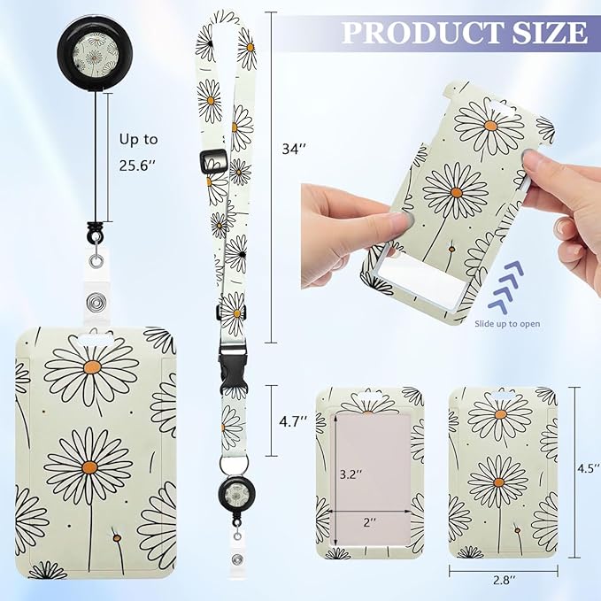 Bee Amazing Badge Lanyard with Retractable Reel and Inspirational ID Badge Holder, Adjustable Lanyard for Teachers, Nurses, Students, Office Staff & Everyday Use