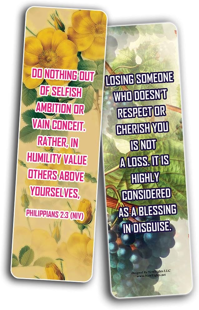 NewEights Famous Verses and Quotes on Respect (12-Pack) – Daily Motivational Card Set – Collection Set Book Page Clippers – Ideal for Church Events