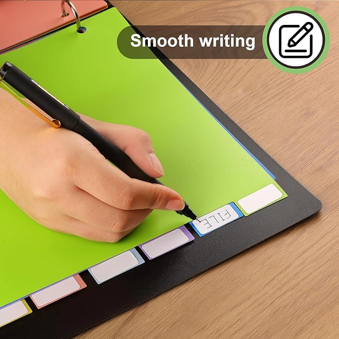 HABGP 24Pcs/3 Set 8 Tab Dividers for 3 Ring Binder, 24 Pcs Multicolor 3 Ring Binder Dividers with Tabs, Page Folder Dividers, Plastic Tabbed File Dividers with Tabs, Three Ring Binder Index Dividers