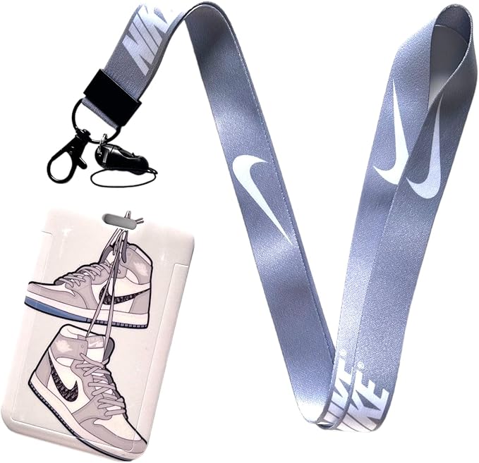 AllStyle By Patel Neck Strap Compatible Lanyard With ID Holder Suitable for Women Men Kids (Grey Lanyard + Grey ID Holder)