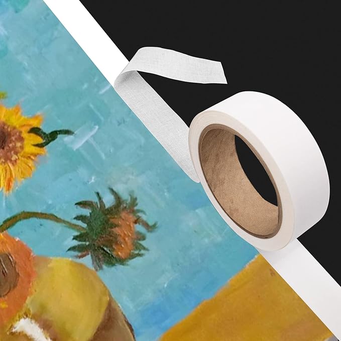 Lineco Self-Adhesive Linen Hinging Tape, 1.25 Inch x 35 Feet, Neutral pH Acrylic Adhesive, Acid-Free, Hinging Artwork, White