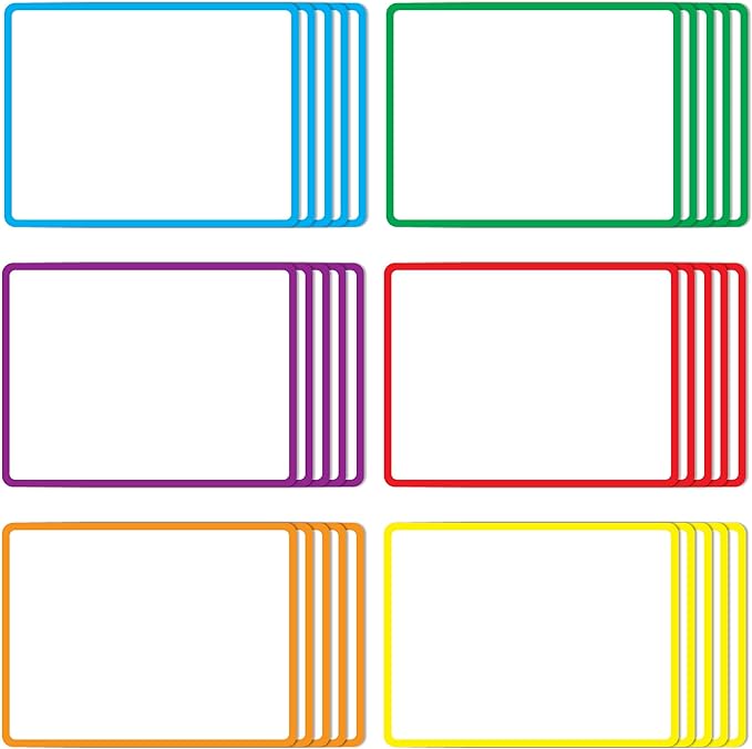 Dry Erase Magnetic Labels 30 Pcs - 4.2x3.2 inches, Best for Classroom, Home, Kitchen, Office & Craft – Reusable Magnetic Dry Erase Labels with Strong Adhesion in 6 Colors