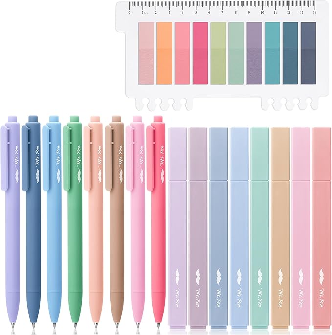 Mr. Pen- Aesthetic Bible Highlighters and Pens No Bleed, 16 Pack, 200 Sheets Transparent Sticky Tabs, Bible Highlighters No Bleed Highlighters for Bible Pages No Bleed, Bible Pens No Bleed Through