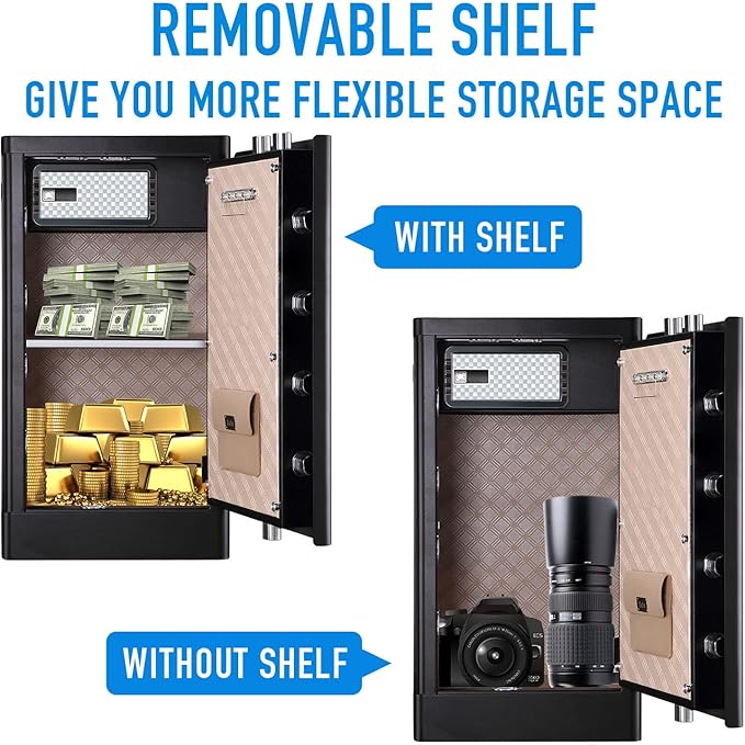 Tenamic Deluxe Biometric Fingerprint Safe Box Smart Touch Screen Fireproof Safe for Home Office Hotel 5.1 Cubic Feet