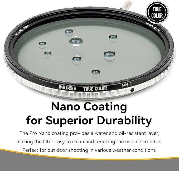 NiSi - 67mm Swift True Color ND-Vario, 1-5 Stops (ND2-ND32) Variable ND Filter, Waterproof Nano Coating Optical Glass, with Lens Filter Case and Lens Cap - Compatible with NiSi Swift System Filters