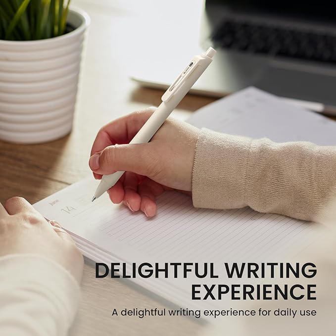 Gel Pens, 6 Pcs Quick Dry Blcak Gel Ink Pens, 0.5mm Fine Point Smooth Writing Pens for Journaling and Note Taking, Cute Aesthetic Pens for Women & Men-Pastel