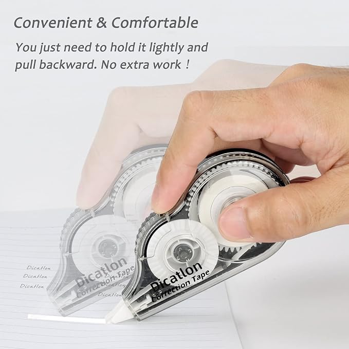 10-Count pack White Out Easy to Use Correction Tape Quick Dry Tear Resistant Shaped Applicator Instant Corrections Correct Wrong Writing At Any Time For Office Students school Home