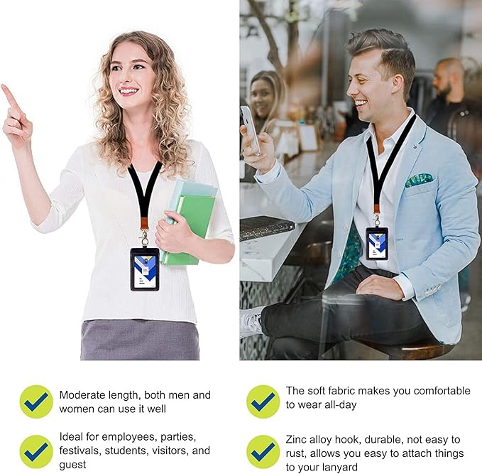 Lanyard, Long Neck Lanyard Key Lanyard, Id Badge Lanyard for Women and Men, Cute Cool Lanyard Strap for Car Keys, Card Holder, Whistle, Keychain, Wallet (Fluorescent green)