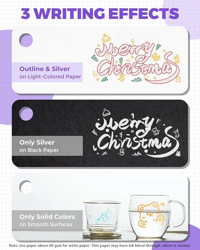 JusArt Outline Markers 12 Colors, Double Line Glitter Markers for Greeting Card Art Crafts, Girls Teens Stocking Stuffers Shimmer Markers, Metallic Sparkle Markers Painting Drawing Supplies