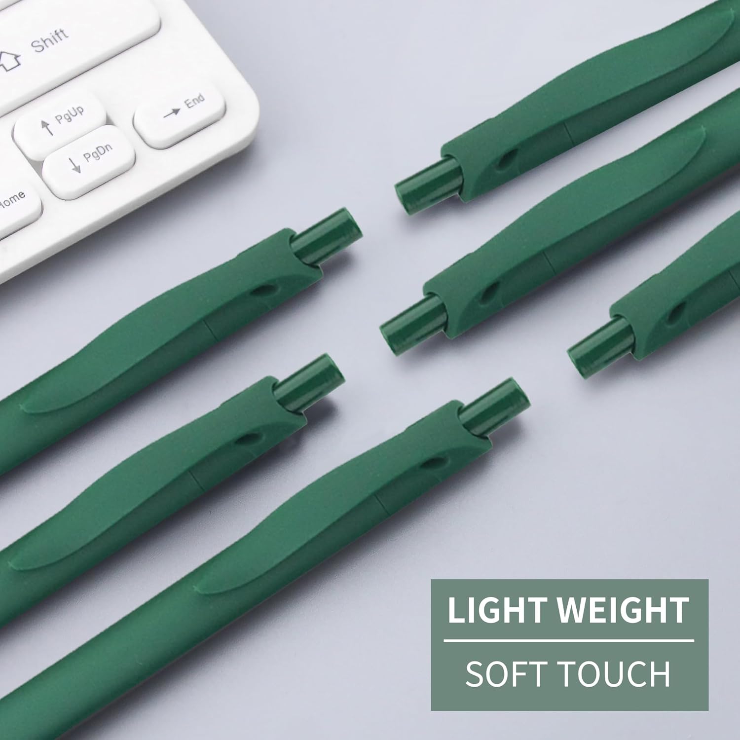 deegtran Pens Bulk, 50 Pack No Bleed Green Click Pens, Wholesale Retractable Ballpoint Pens, Pens Medium Point, Smooth Ink Pens, 1.0MM Green Ink