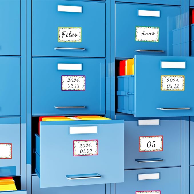 240 Pieces Decorative Colorful Name Tags for Classroom – Blank Stickers to Write on for Student Desks, Bin Labels, Teacher Supplies, 6 Designs (3.5 x 2.25 Inches)