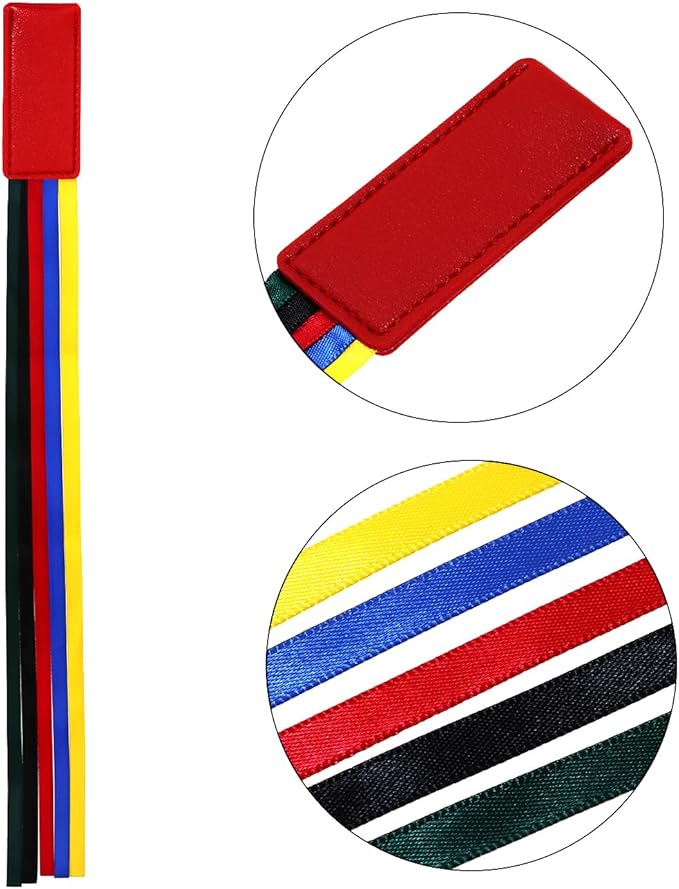 Bible Ribbon Bookmark Artificial Leather Multiple Page Marker with 5 Color Ribbons for Book Lover Reader Teacher Student Christmas Gift (Red)