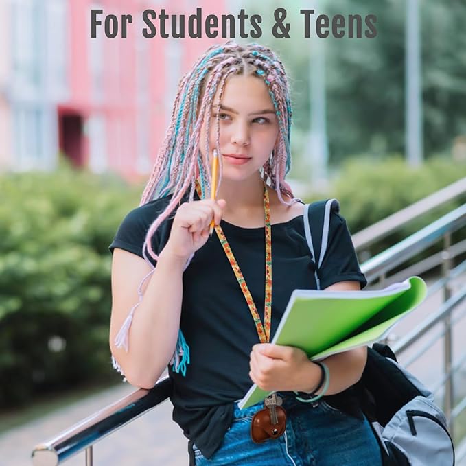 MNGARISTA Neck Lanyard for Keys, Floral Key Lanyard for Women, Durable ID Lanyards with Keyring and Clasp for ID Badges, School ID or Wallets, Graffiti