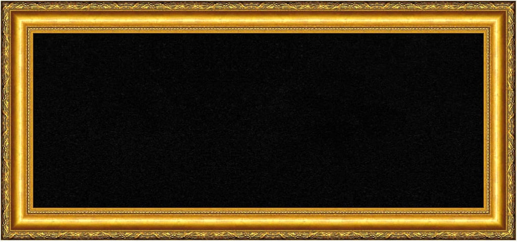 Amanti Art Black Cork Board for Wall, 16x34 Vision Board with Gold Wood Frame, Medium Corkboard Office Decor for Home Organization, Traditional Corkboard Pinboard to display items for home
