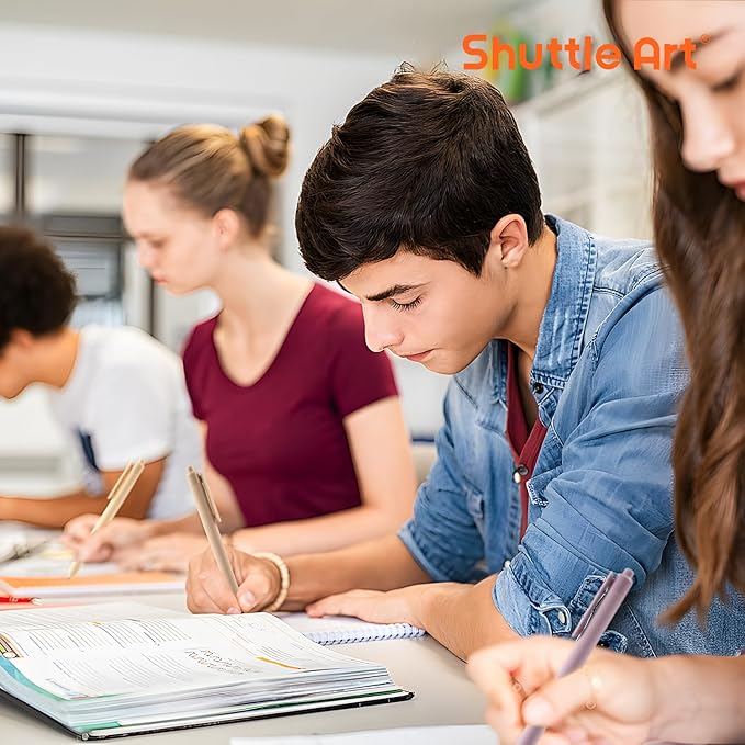 Shuttle Art Retractable Mild Gel Ink Pens, 22 Pack Black Ink Pens, Cute Pens 0.5mm Fine Point Soft Barrel for Writing Journaling Taking Notes School Office Home