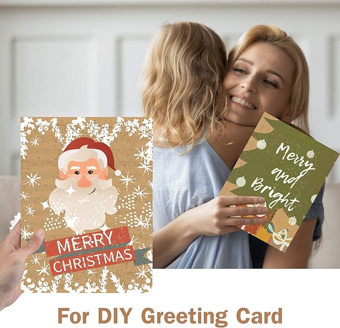 24 Sheets Brown Cardstock 8.5 x 11 Kraft Paper, Goefun 80lb Card Stock Printer Paper for Invitations, Menus, Crafts, DIY Cards