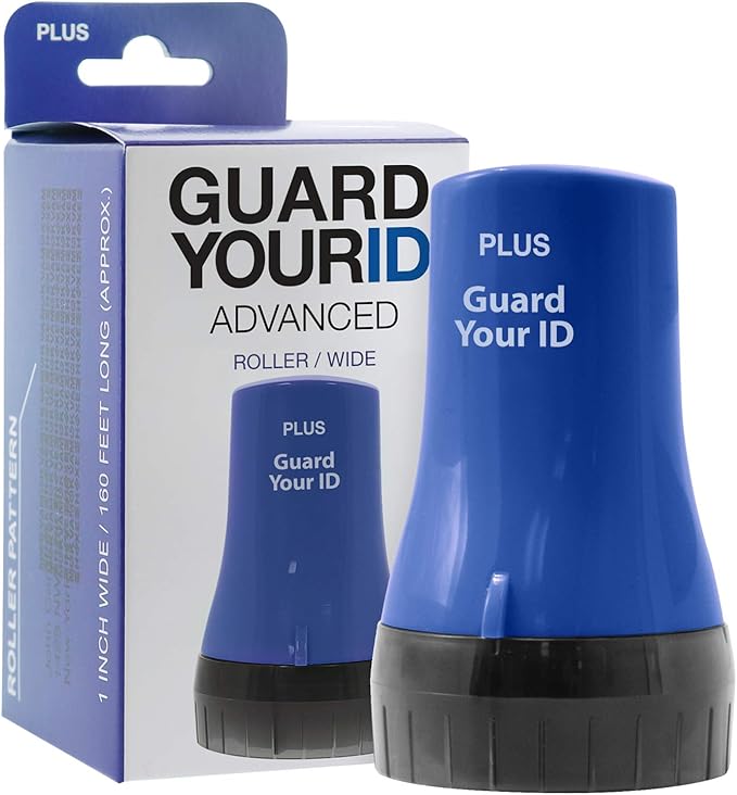 Guard Your ID ADVANCED WIDE Roller Identity Theft Prevention Security Stamp NAVY BLUE (70109)
