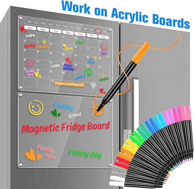 24 Liquid Chalk Markers 12 Colors for Acrylic Calendar Planning Boards Glass Dry Erase Board Whiteboard Wet Erase Markers for Window Mirror, 1mm Fine Points, for Glass Window Halloween Painting