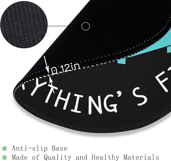 Dumpster on Fire Round Mouse Pad 8.6 x 8.6 Inch, Cute Funny Mousepad for Laptop Gaming, Stitched Edge Non-Slip Rubber Base, Home Office Decor Desk Accessories, It's Fine I`m Fine Everything is Fine