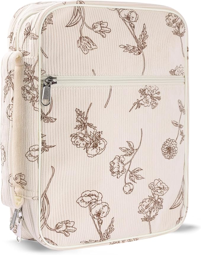 Bible Cover Case for Women,Large Bible Tote Bags for Women Organizer Corduroy Bible Carrying Case for Girls,Bible Study Supplies Accessories Christian Gifts for Women