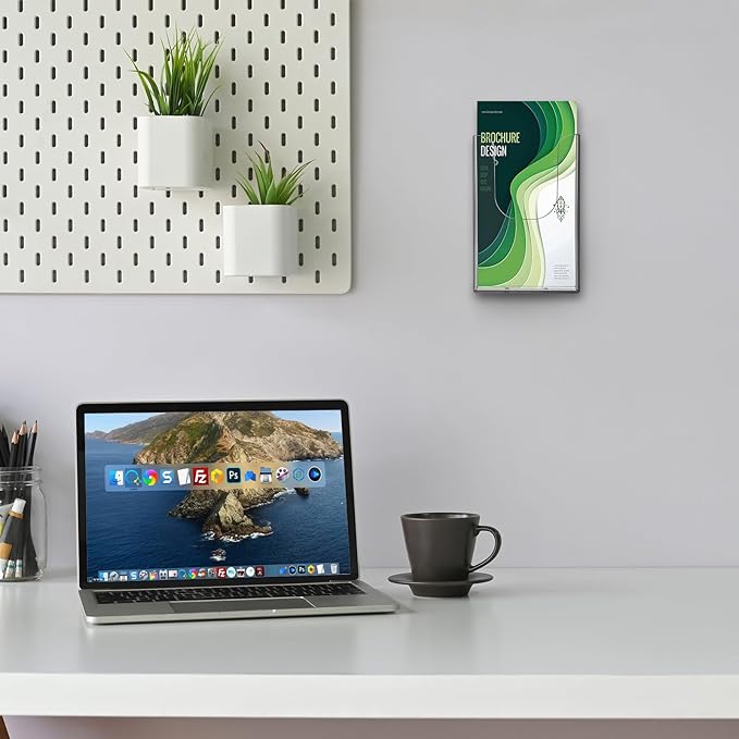 zavekia Brochure Holder, 4 x 6 Inches Brochure Holder Wall Mount Literature Holder Clear Flyer Holder Wall Mounted (1 pack)