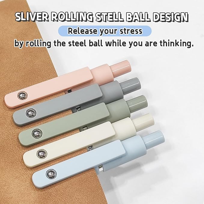 UIXJODO Gel Pens, 5 Pcs 0.5mm Black Ink Pens Fine Point Smooth Writing Pens, High-End Series Pens for Journaling Note Taking, Cute Office School Supplies Gifts for Women Men (Morandi)