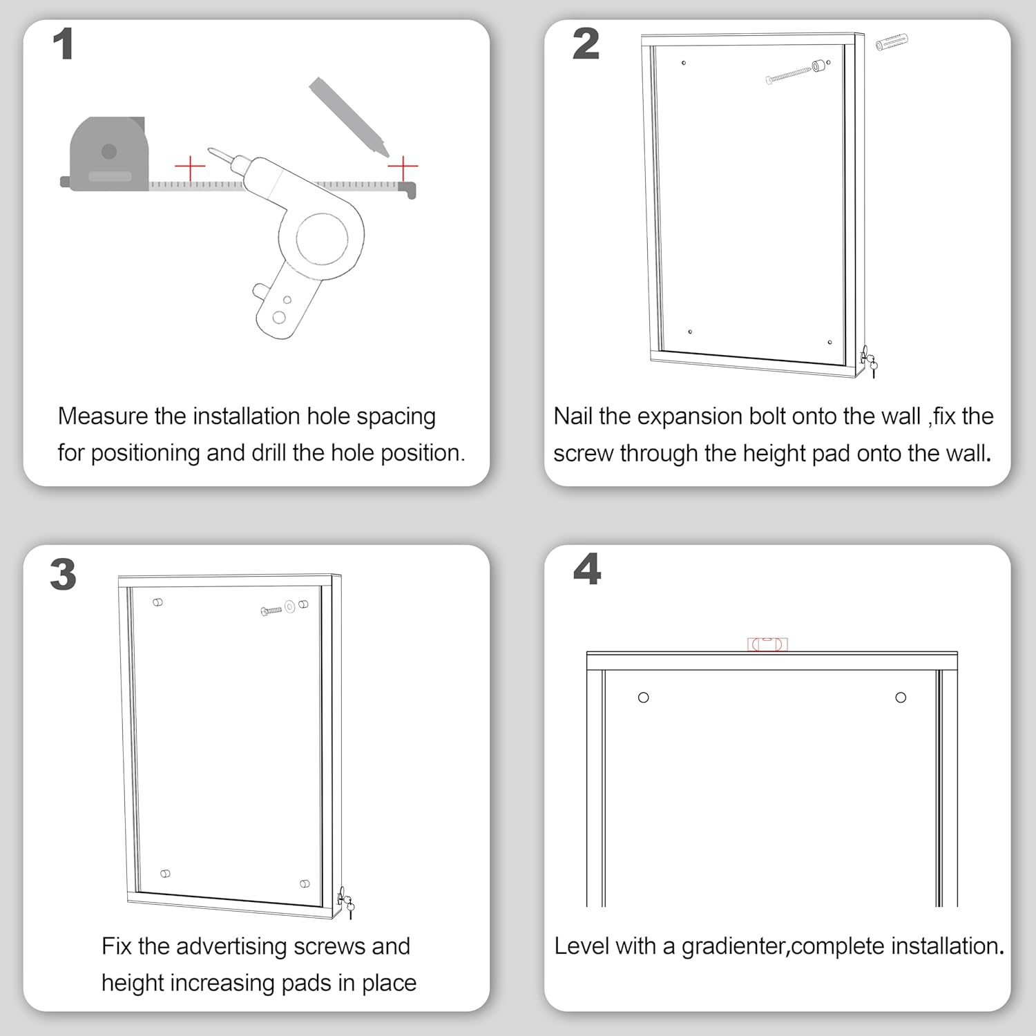 36 x 24 in Waterproof Outdoor Bulletin Board Lockable Wall-Mounted with Cork Backing, Ideal for Schools, Offices, and Restaurants