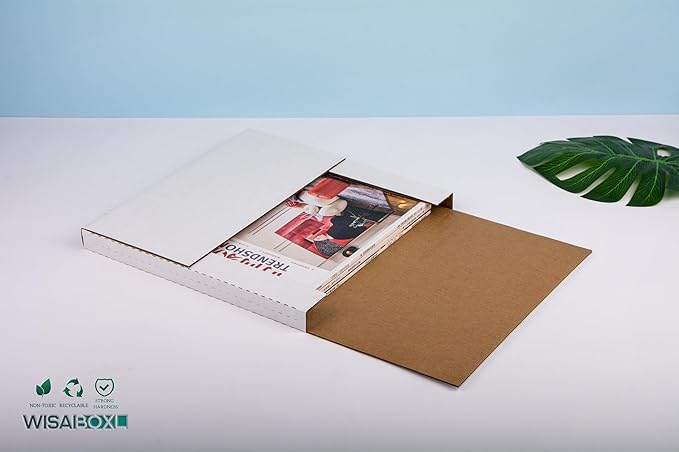 White Vinyl Record Mailers 12.8x12.8x1 Inch LP Mailing Corrugated Cardboard Boxes, Easy-Fold, Multi-Depth Album Shipping Boxes with Fragile Stickers, 15 Pack